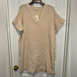 Wonderly cream cotton dress. Size L. NWT